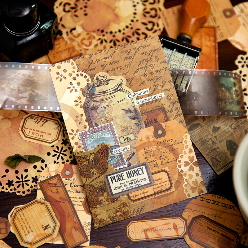 138PCS Coffee Town Series material paper