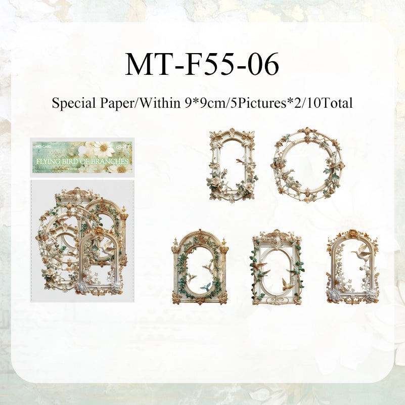 10PCS White gilt series material paper