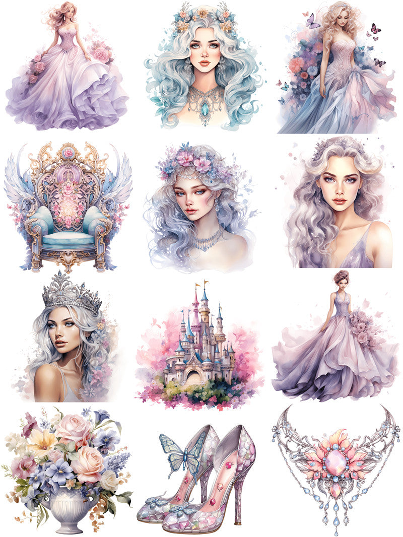 12PCS Dream princess sticker