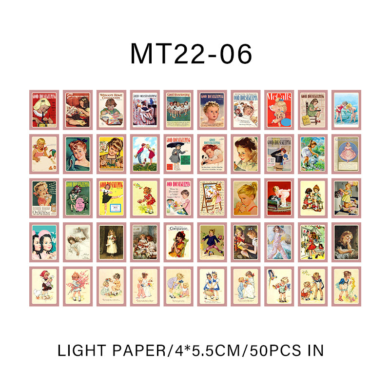 50PCS Fairytale Town Series material paper