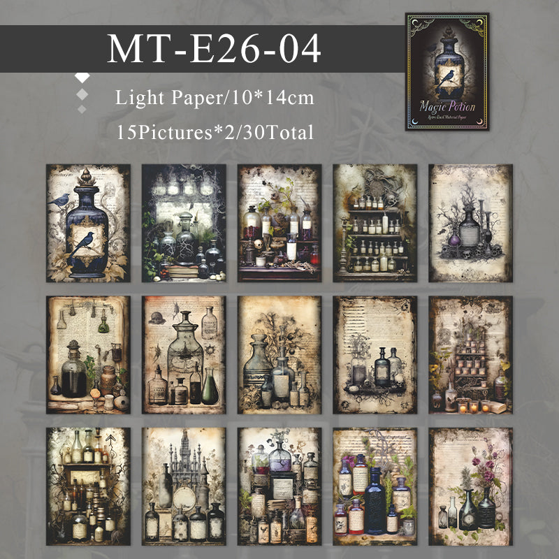 30PCS Magic potion series material paper