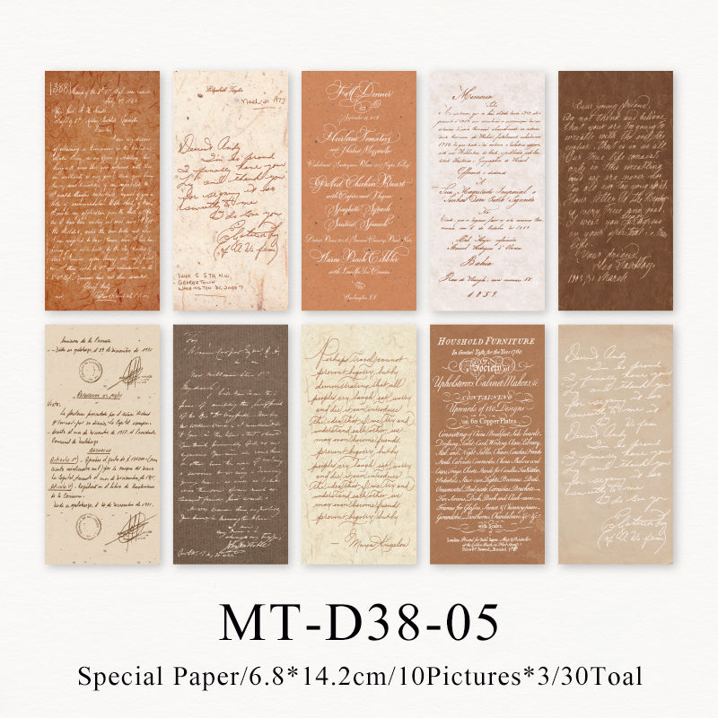 30PCS Tender Monologue series material paper