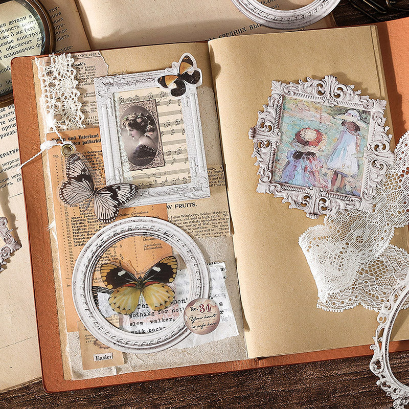 15PCS Vintage frame series material paper