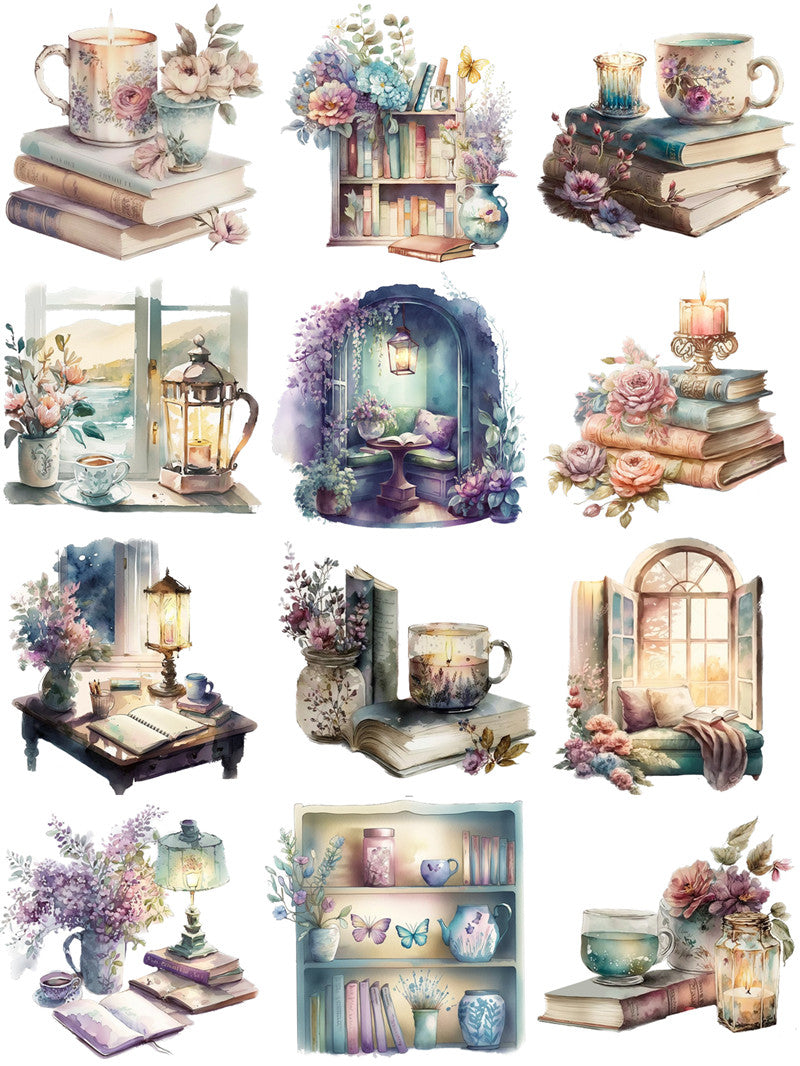 12PCS Reading space sticker