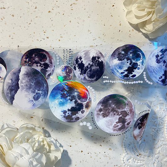 6cm*100cm Starry moon shadow Iridescent light PET Tape