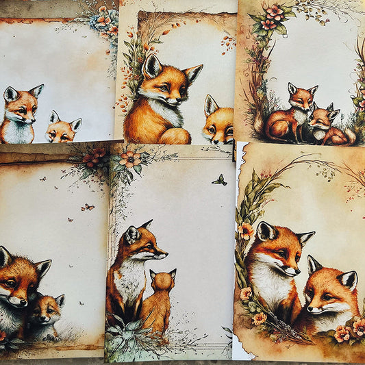 16PCS Vintage Forest Fox note paper