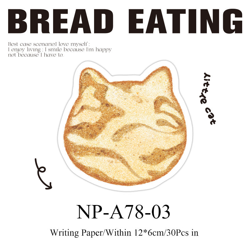 30PCS Bread today series note paper