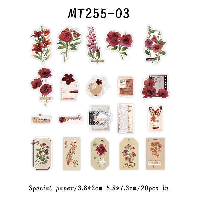 20PCS Bouquet Love series material paper