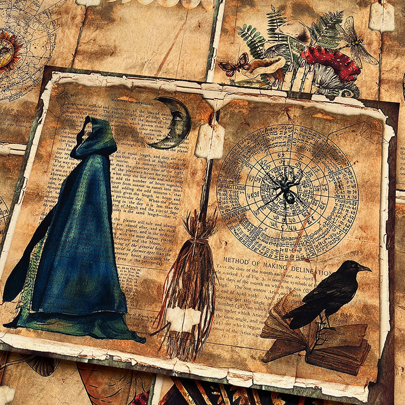 5PCS Vintage Book of Shadows background paper