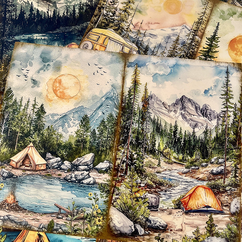 10PCS Travel forest background paper