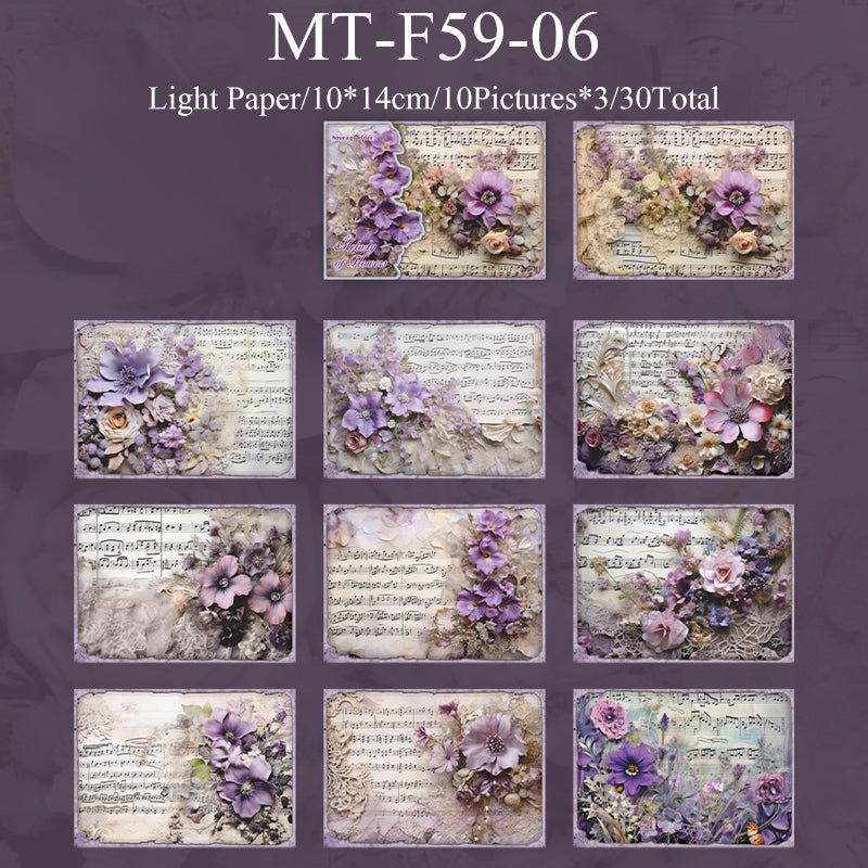 30PCS The Melody of Flowers series material paper