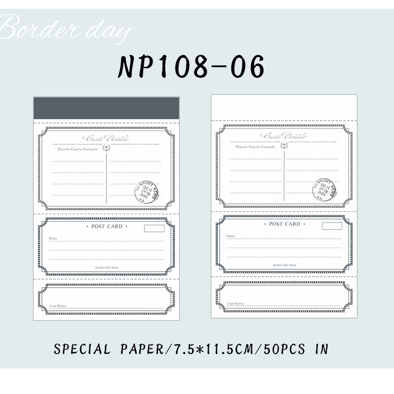 50PCS Border day series note paper