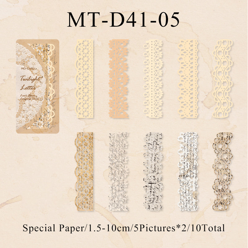 10PCS Lace flower language series material paper