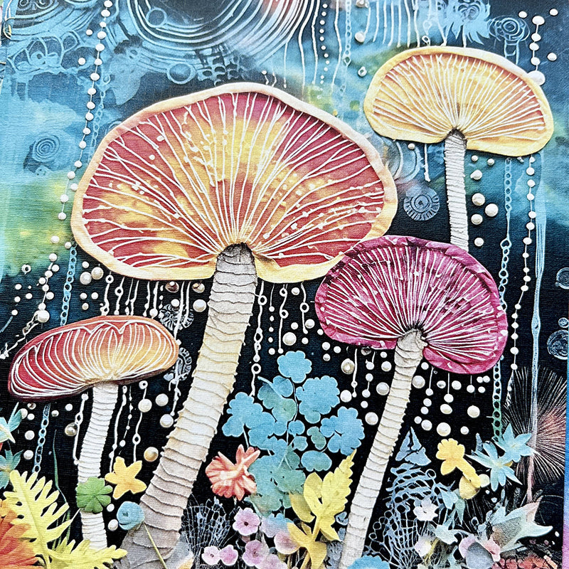 20PCS Bohemian mushroom background paper