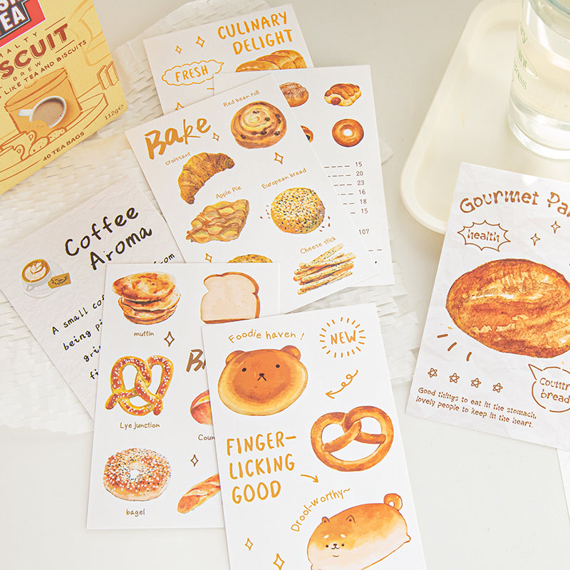 30PCS Bread life series material paper