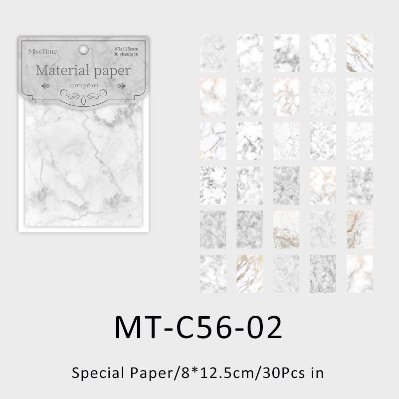 30PCS Reflection in Time series material paper