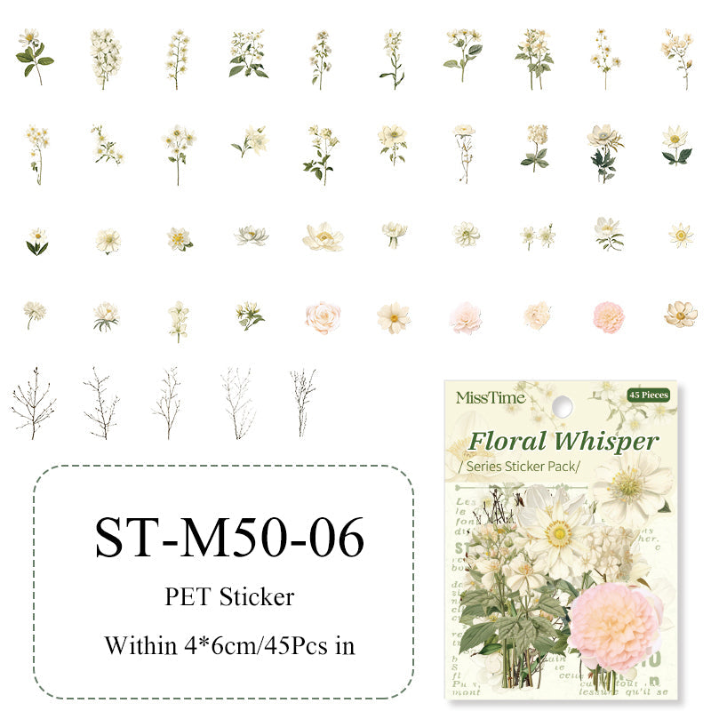 45PCS Flower whisper series sticker