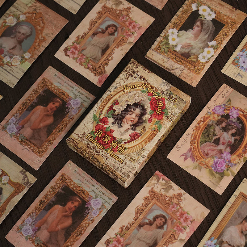 30PCS Romantic oil painting series sticker