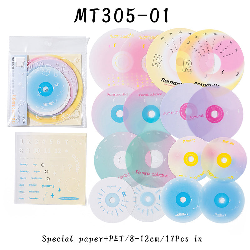 17PCS Silent record series material paper