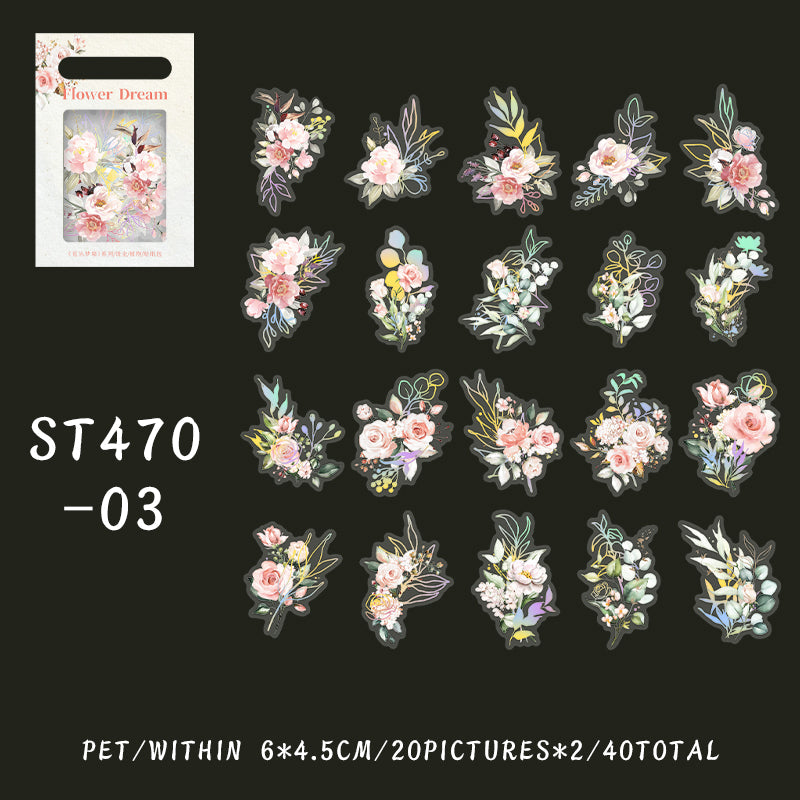 40PCS Flower Dream series sticker