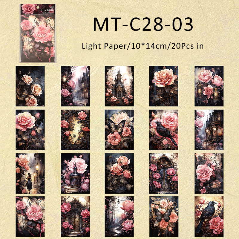 20PCS The Gothic Fantasy series material paper