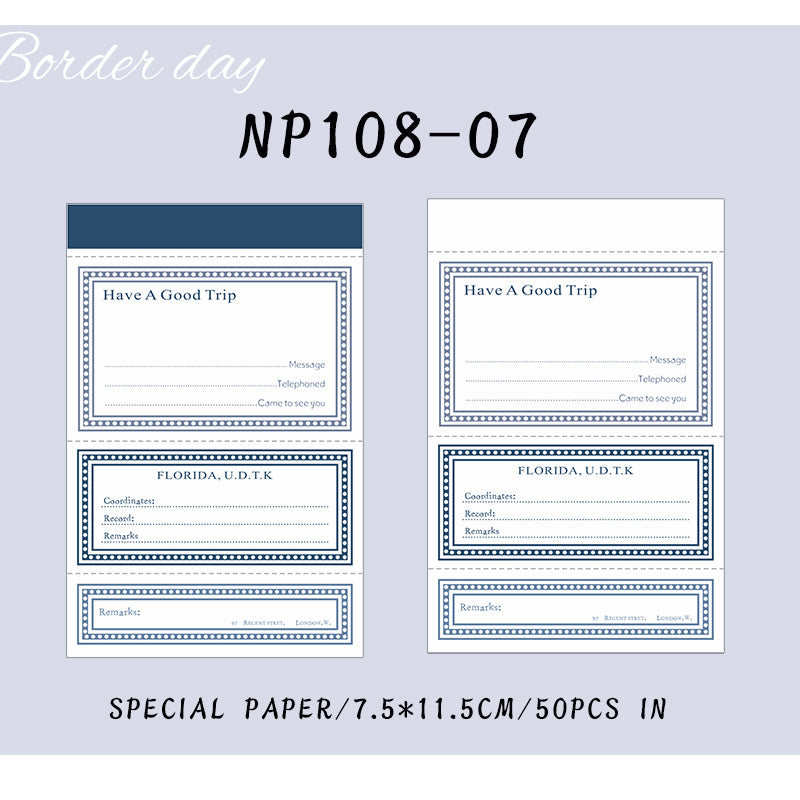 50PCS Border day series note paper