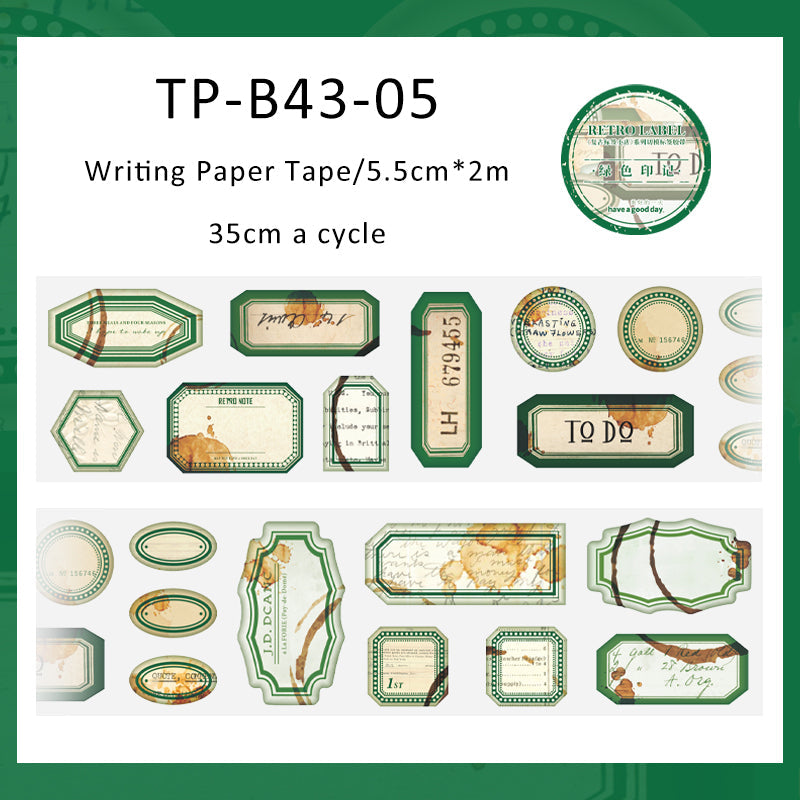 Retro label series writing paper tape