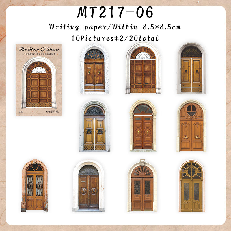 20PCS The story of doors and Windows series material paper