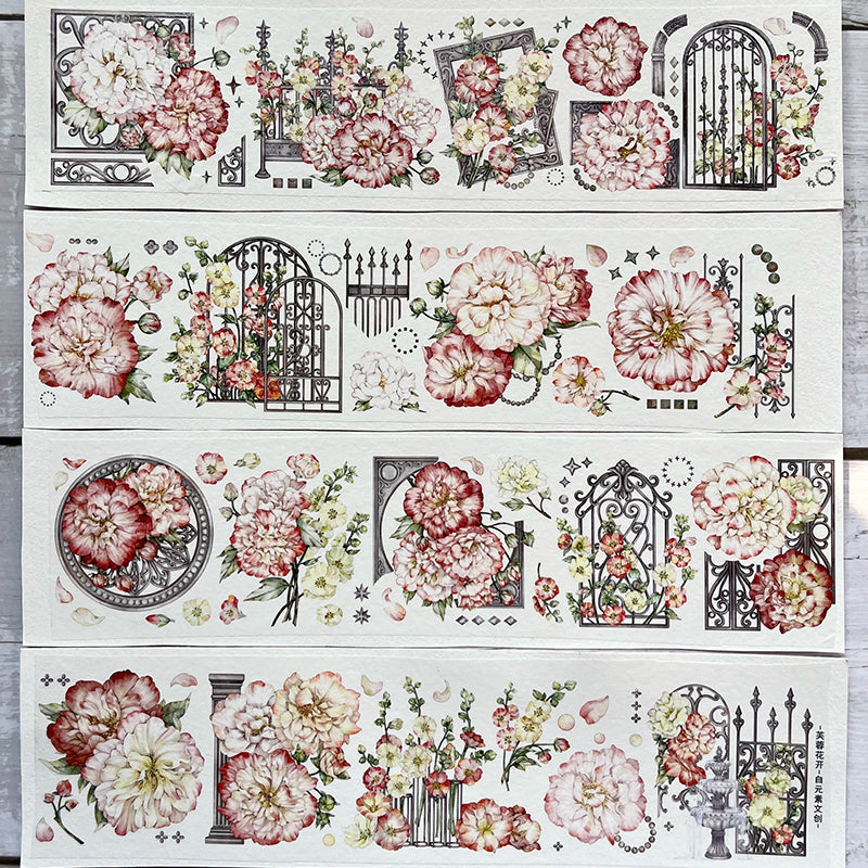 6cm*100cm Hibiscus blossoms Washi/PET Tape