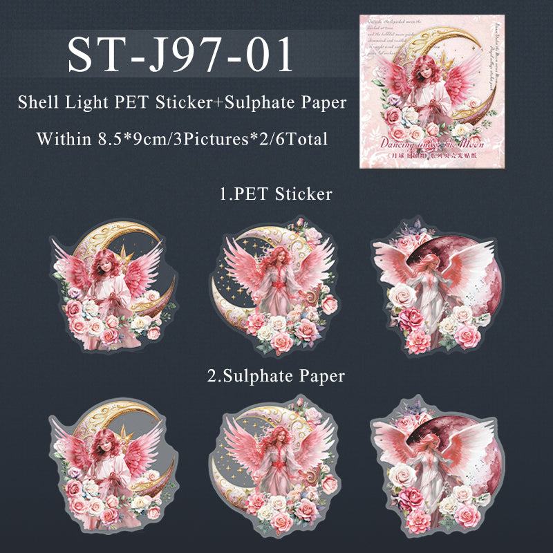 6PCS Dancing under the Moon series sticker