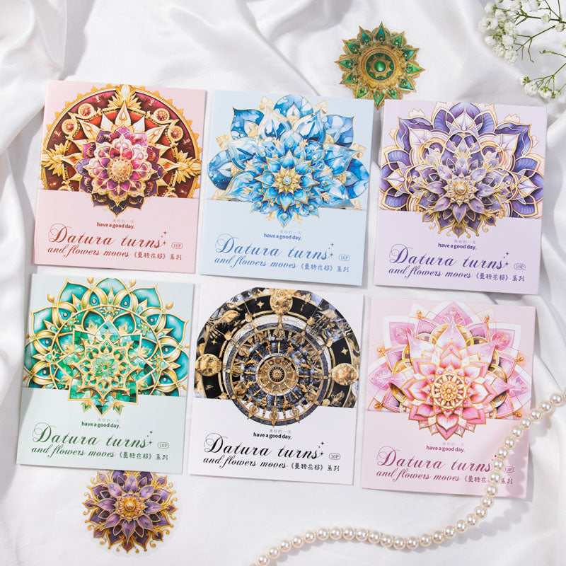 10PCS Datura turns flowers series sticker