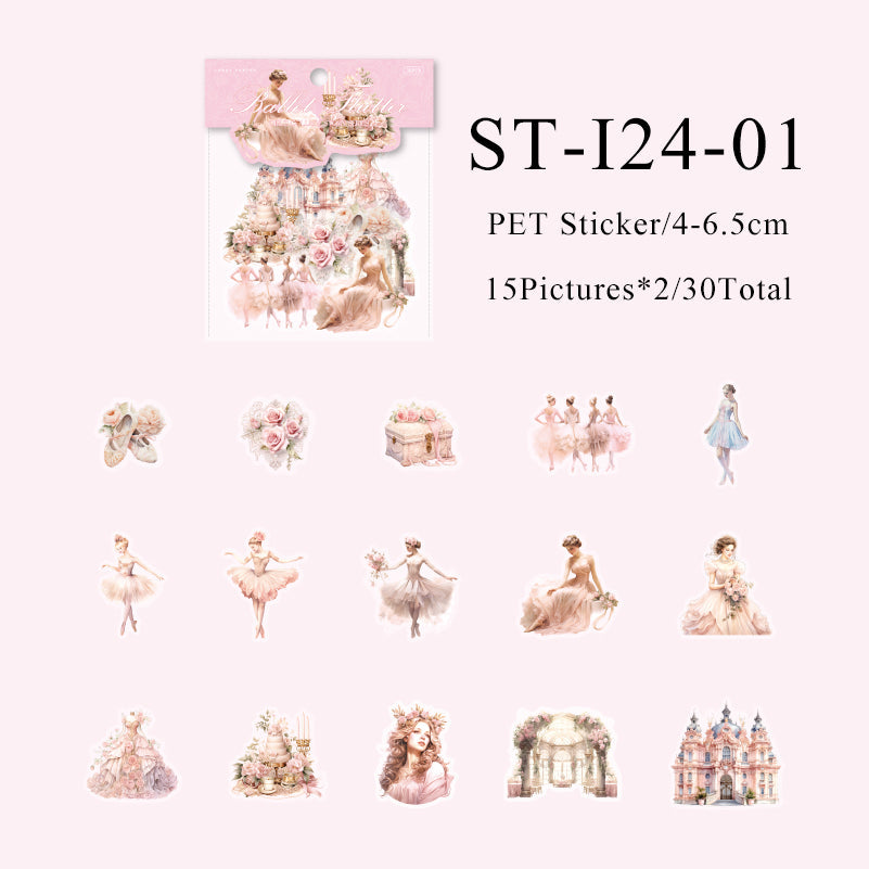 30PCS Girl collage story series sticker