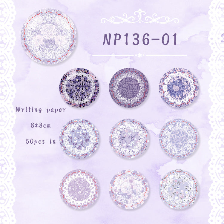 50PCS Flower Story collection series note paper