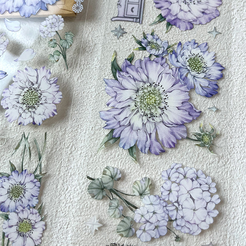 6cm*100cm Blue flower Washi/PET Tape