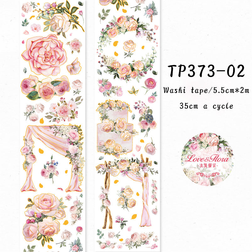 1PCS Embrace a sea of flowers series washi tape