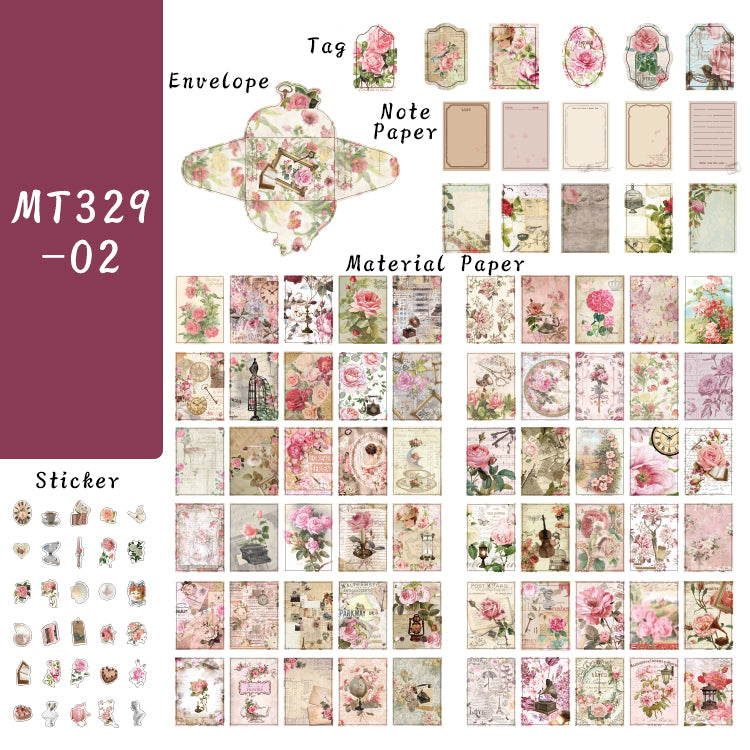 112PCS Memories of the old days series material paper