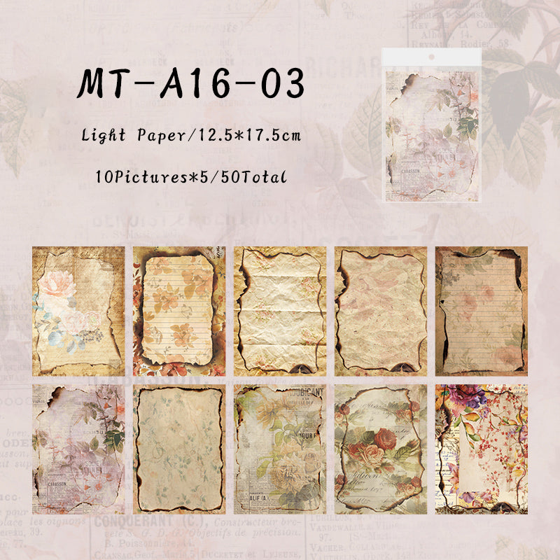 50PCS The old self-narrative series material paper