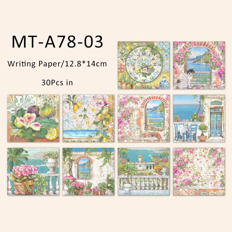 30PCS Romantic Manor Series material paper