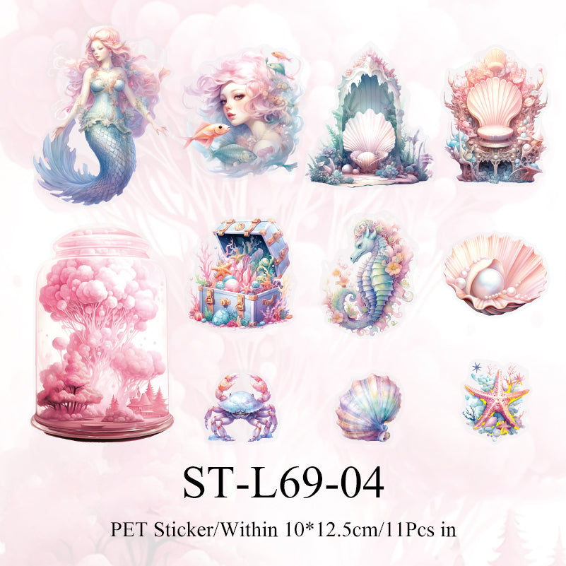 11PCS Deep sea shimmer series sticker