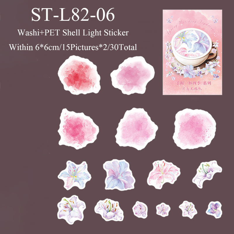 30PCS Spring watching nightingale series sticker