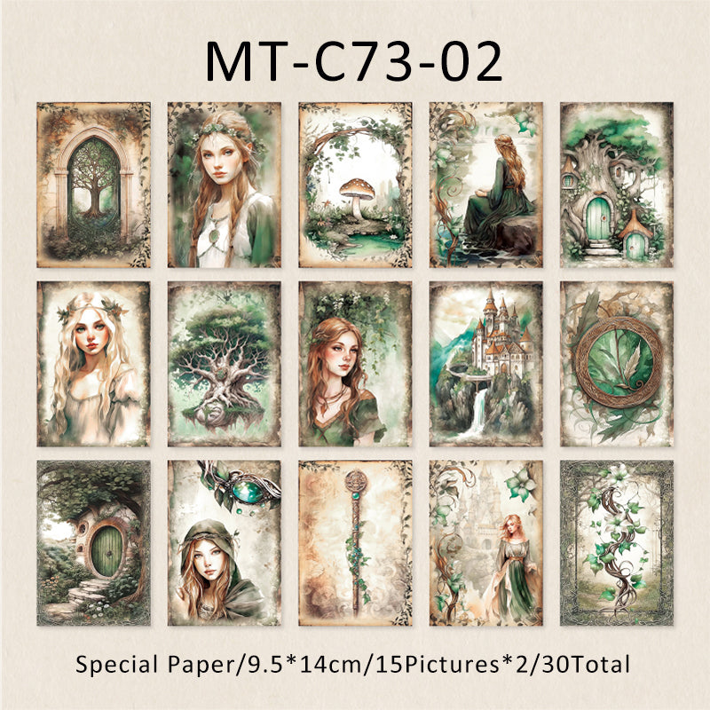 30PCS Forest Travels Series material paper