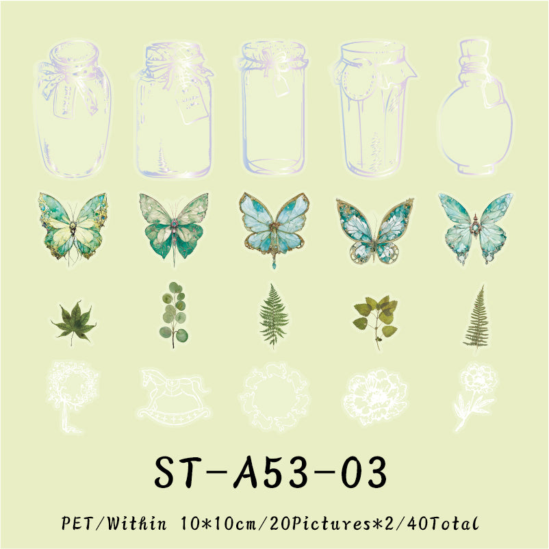 40PCS Butterfly Dance Garden series sticker