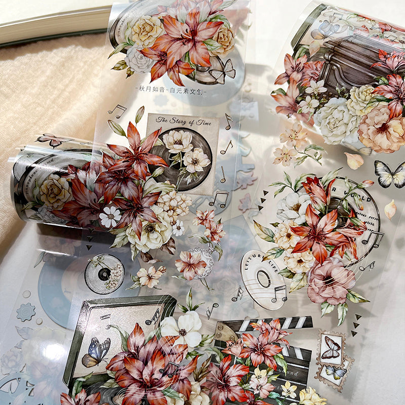 6.5cm*100cm The autumn moon Washi/PET Tape