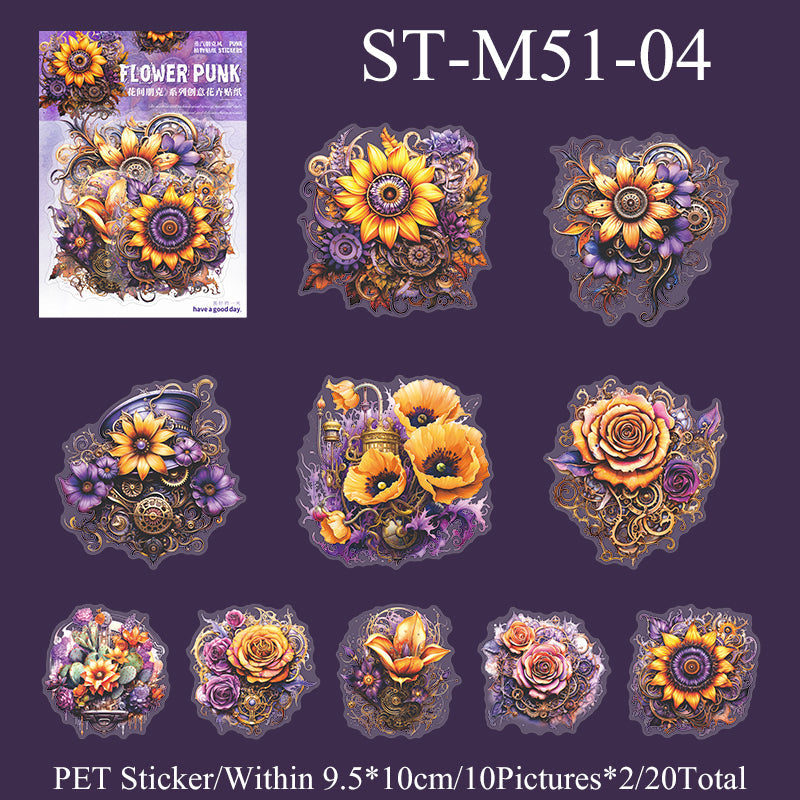 20PCS Flower punk series sticker