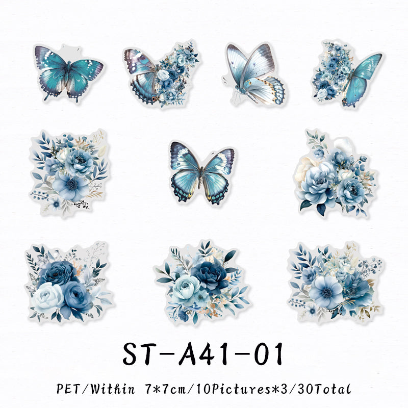 30PCS Dancing with Butterflies series sticker