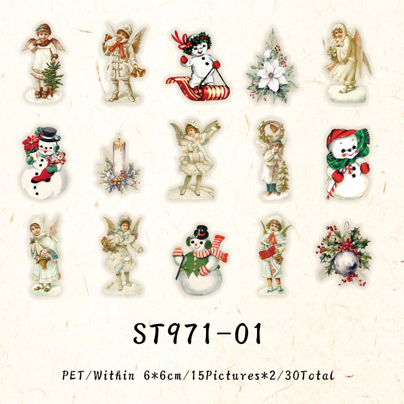 30PCS Bright Christmas Eve series sticker