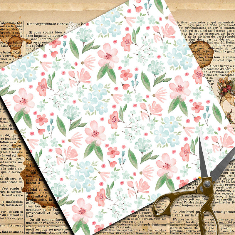 12PCS Wild Flower shop texturing paper