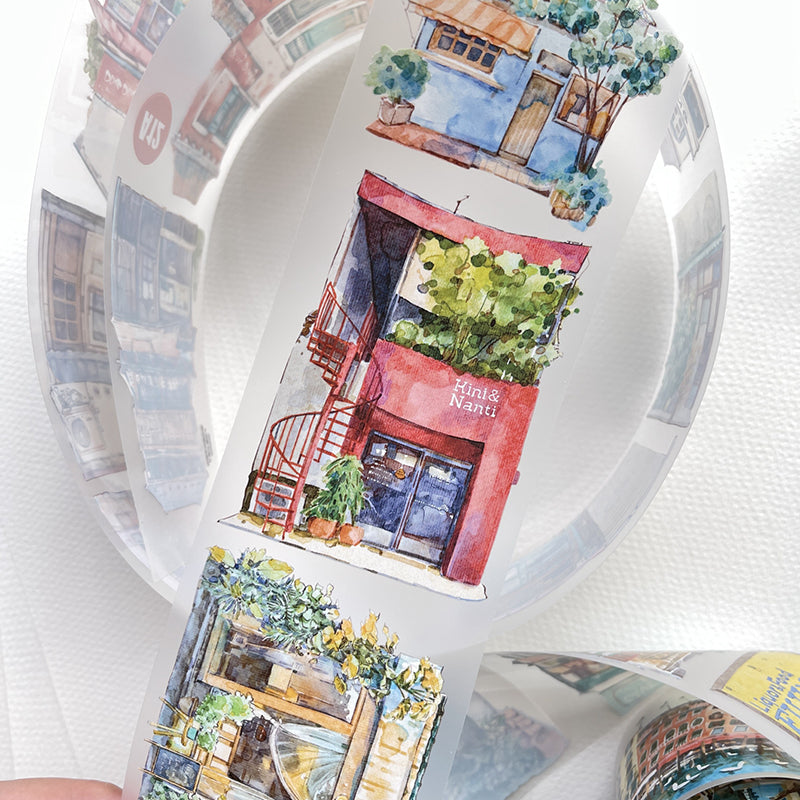 6.5cm*166cm Small house Washi/PET tape