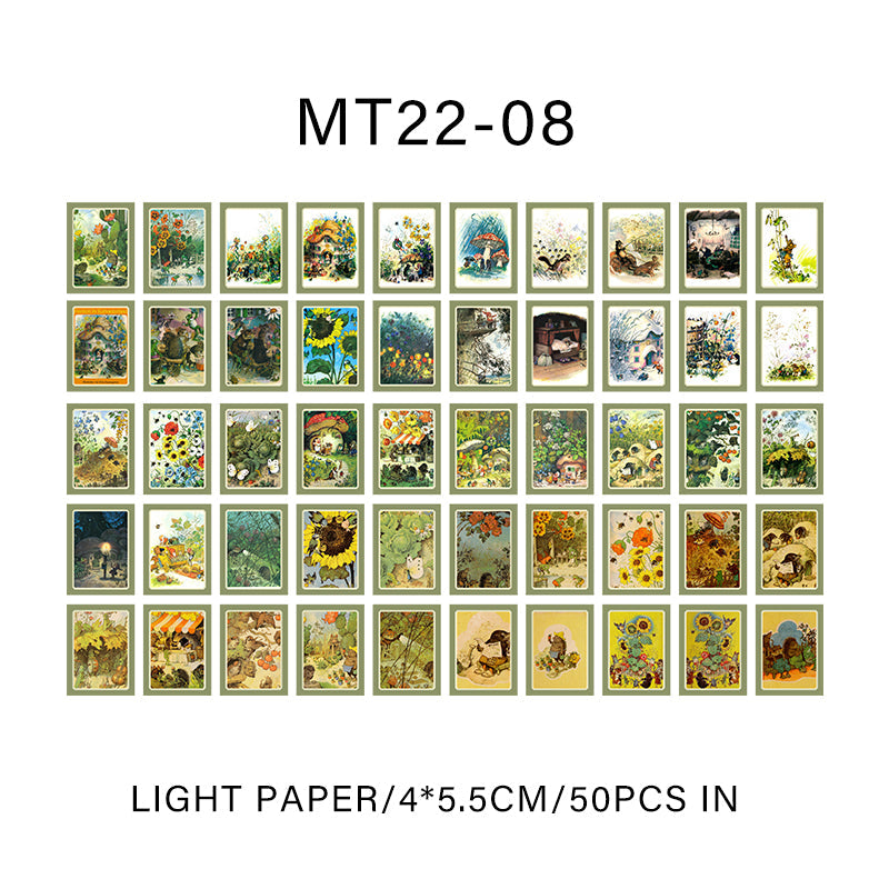 50PCS Fairytale Town Series material paper