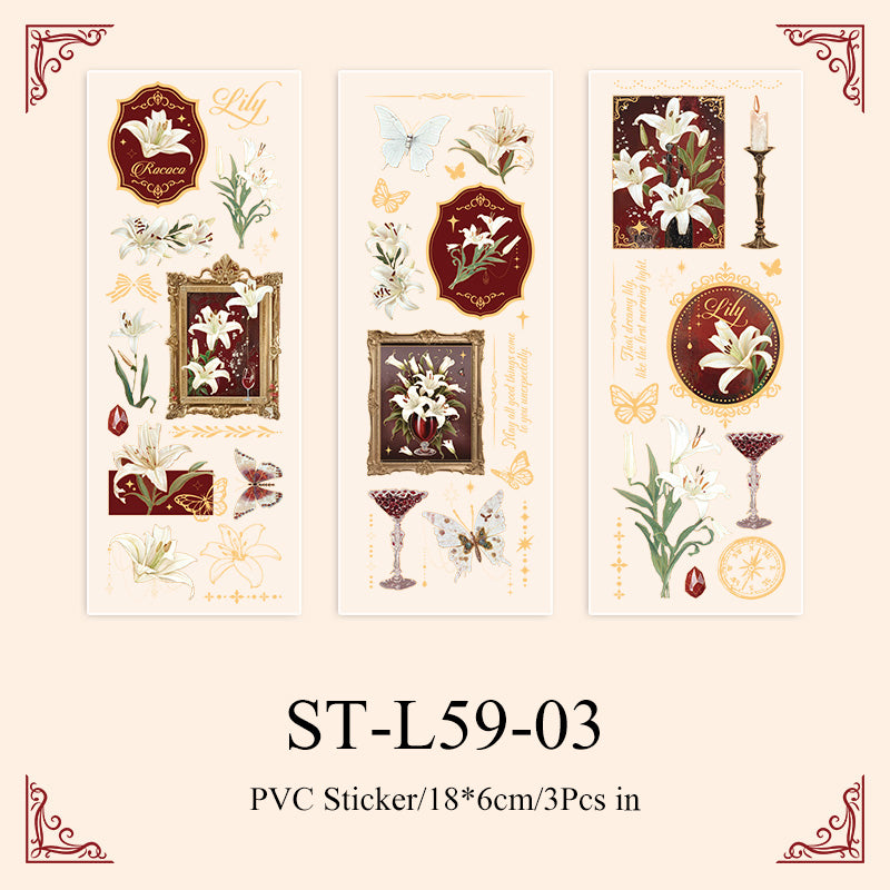 3PCS The Contract of Flowers series sticker